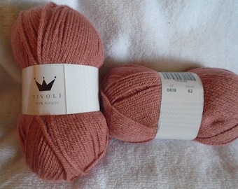 Yarn, Hobbii, Tivoli, Dusty Rose, #62, 1.75 ozs, 1 skein