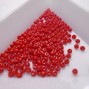 Seed Bead, #11, Round, Opaque, Red, Preciosa, Czech, Glass, 8 grams