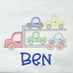 カーハウラー刺繍入り幼児用シャツ、キッズカーシャツ、子供用カーテーマ