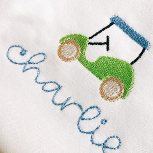 刺繍モノグラムキッズゴルフカートポロ、トーナメント、キャディ、ティータイム、長袖、半袖、幼児ゴルファーギフト、名前入りポロ