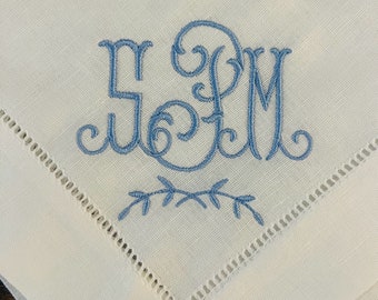 Socomi 6 Tovaglioli Di Stoffa Grigi E Blu In Lino (43x43 Cm) - Lavabili E Riutilizzabili Per Feste E Decorazioni