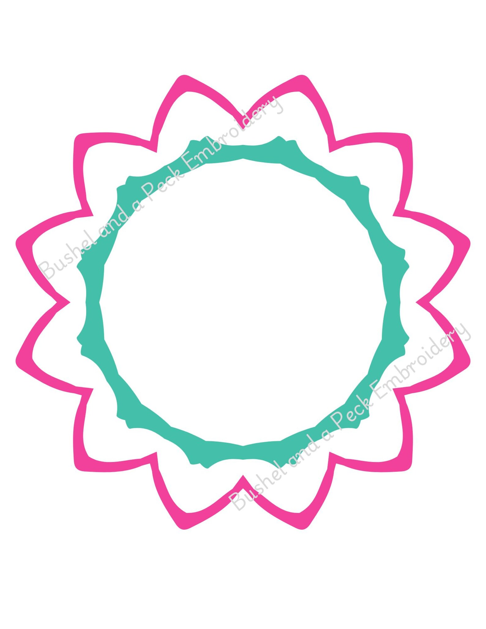 Flower Monogram Frame Embroidery Design, Double Border for Embroidery ...