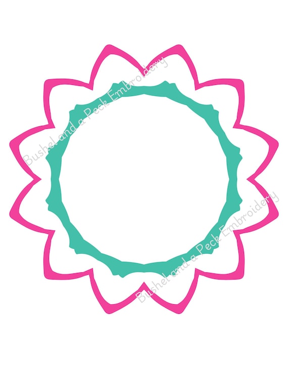 Flower Monogram Frame Embroidery Design, Double Border for Embroidery, Monogram Embroidery Frame, Monogram Frame for DST, Frame for EXP, PES