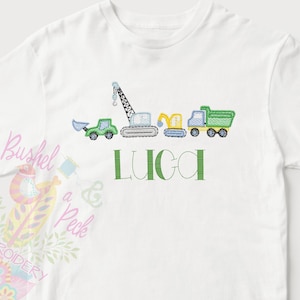 Kids Construction Birthday Shirt, Embroidered Toddler Construction Party Shirt, Boys Construction Theme Shirt, Unisex Excavator T-shirt