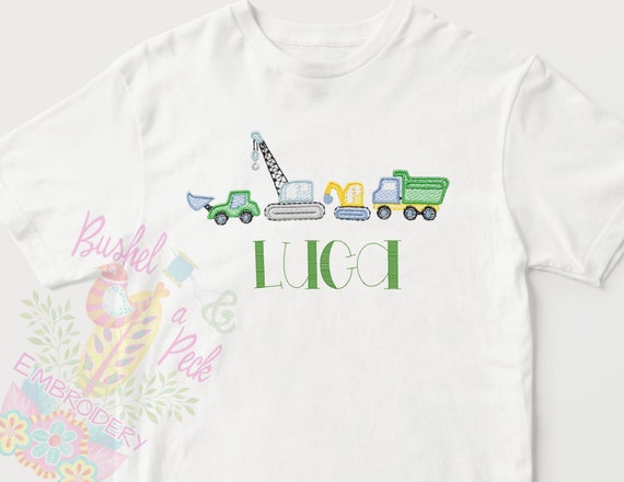 Kids Construction Shirt, Construction Vehicles Birthday Shirt, Toddler Construction, Boys Construction Party Theme, Unisex Excavator T-shirt