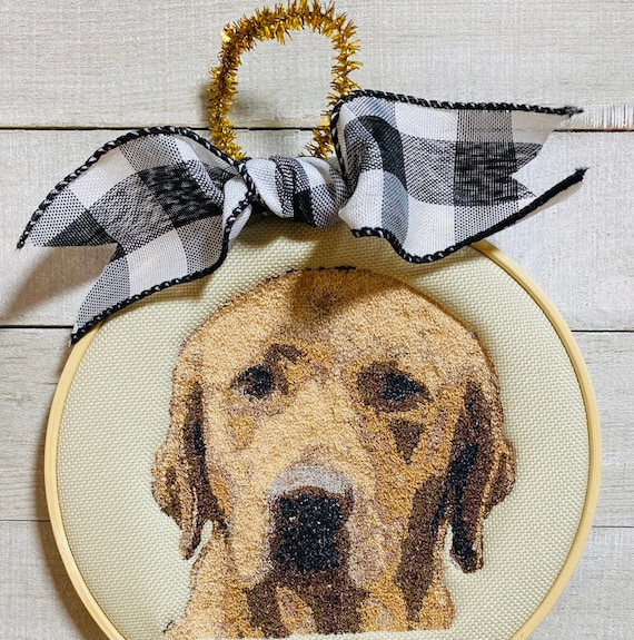 Custom made, Dog, Embroidered, Christmas Tree, ornament, Keepsake, Personalized, Gift, Pet, Remember, Passed Away, Present