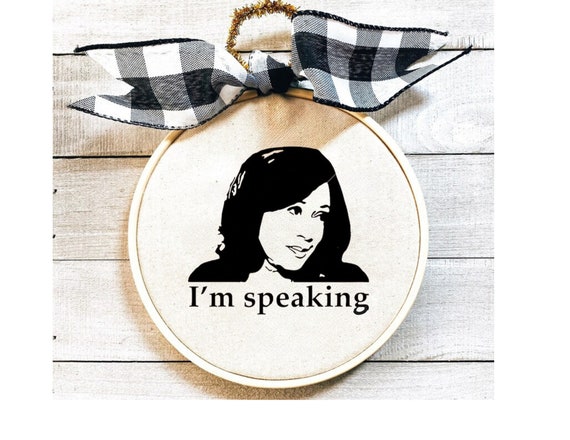 Kamala Harris Ornament, I'm Speaking Women Gift, Memorable Moment, Humor, Mood, Election 2024, Biden's VP to President Handmade Ornament