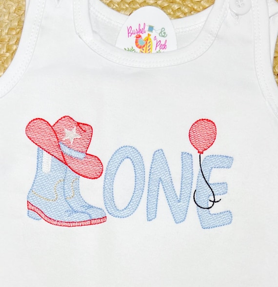 Embroidered First Rodeo Bubble, First Cowboy Party Shirt, Personalized One Cowboy Boots Kids Shirt, First Rodeo Outfit, 1st Birthday Bib