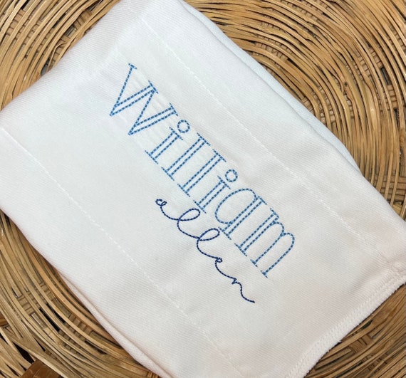 Personalized Embroidered Name Burp Cloth, Unisex Baby Gift, Monogram Baby Burp Cloth/Cloth Diaper
