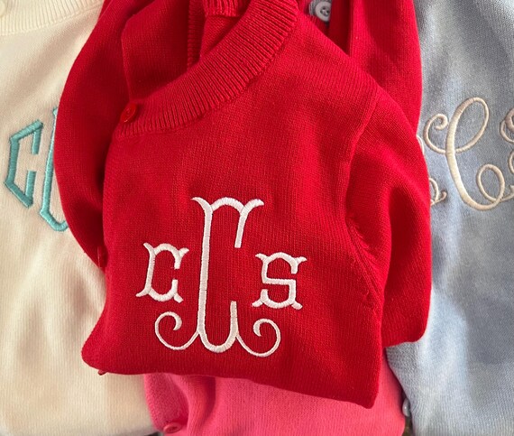 Unisex Monogrammed Button Up Cardigan Sweater, Toddler Sweater, Kids Outwear