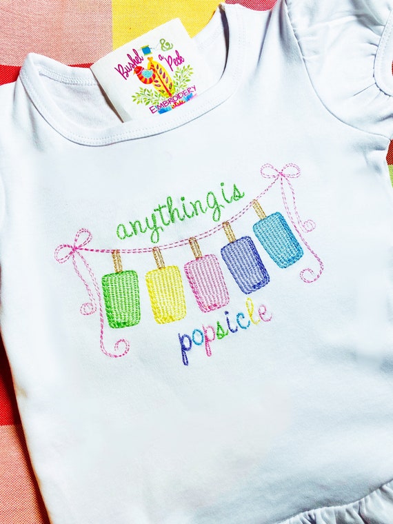 Anything is Popsicle, Summer, Fun, Bow, Toddler, Baby, Shirt, Bubble, Bodysuit, Sizes 0-10, Girls