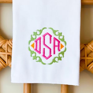 Personalized Embroidered Burp Cloth, Unisex Baby Gift, Monogram Baby Burp Cloth