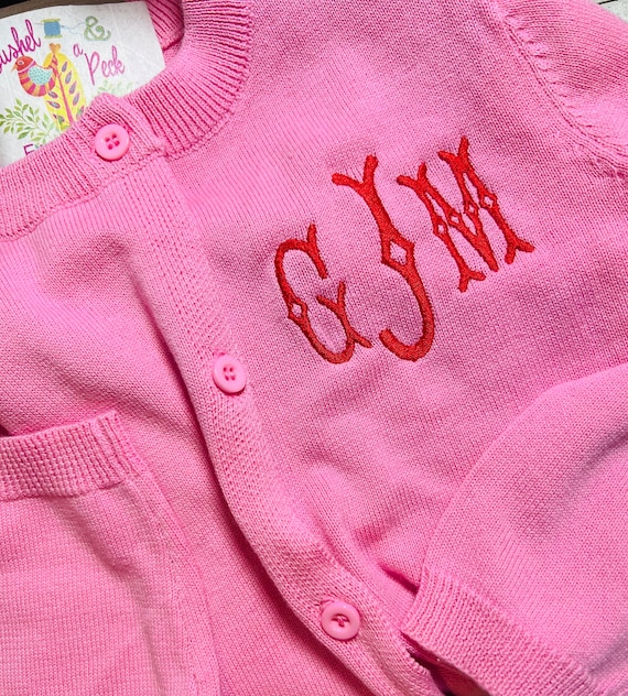 Unisex Monogrammed Button Up Cardigan Sweater, Toddler Sweater, Kids Outwear