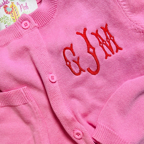 Unisex Monogrammed Button Up Cardigan Sweater, Toddler Sweater, Kids Outwear