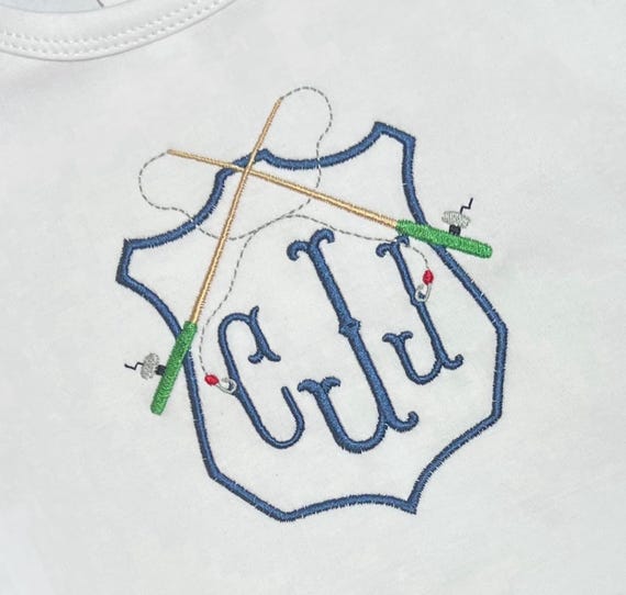 Embroidered Fishing Baby Gown, Unisex Fishing Bubble Sunsuit, Fishing Burp Cloth, Embroidered Fishing Bib Set, Fishing Baby Shower Gift