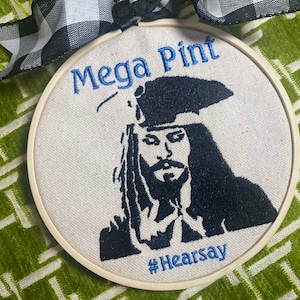 2022 Johnny Depp Hearsay Ornament, Mega Pint Handmade Ornament, Justice for Johnny, I guess that’s Hearsay, Office Decor Gift