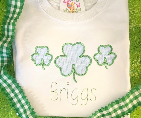 Personalized St Patrick's Day Shirt for Boys, Toddler Clover Shirt, Long Sleeve Lucky Shirt, Girls Pinch Proof Top, Unisex Shamrock Shirt