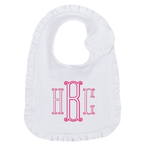 Embroidered Monogrammed Bib, Monogram Burp Cloth, Embroidered Bib and Burp Set, Baby Shower Gift for Boy or Girl