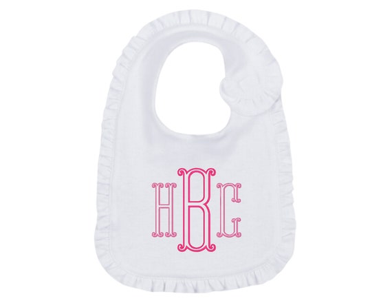 Embroidered Monogrammed Bib, Monogram Burp Cloth, Embroidered Bib and Burp Set, Baby Shower Gift for Boy or Girl