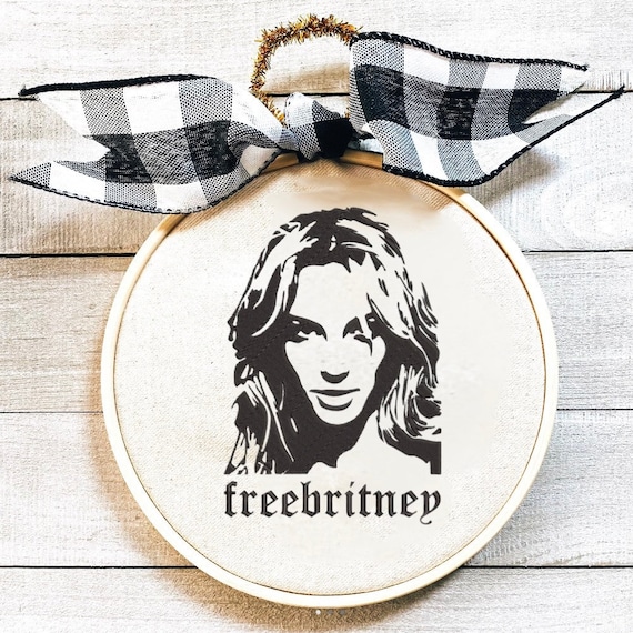 Embroidered, 2021, Free Britney, Movement, Natural, Ornament, Home Decor, Christmas Tree, Gift