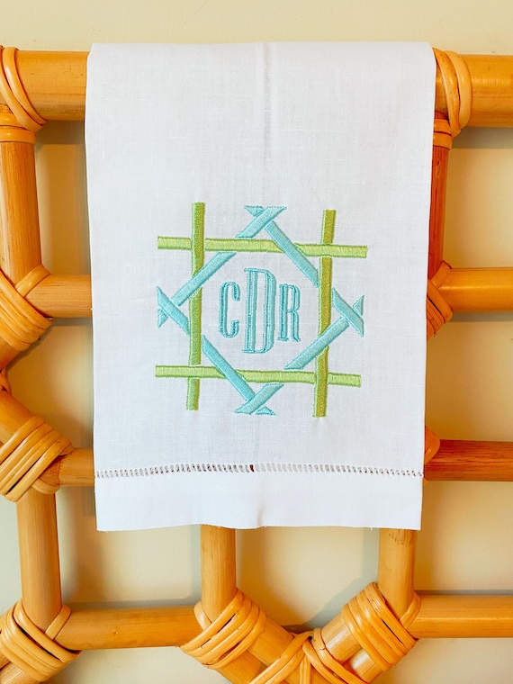 Embroidered, Monogrammed, Bamboo Classic Hemstitch Guest Towel, 14 x 22