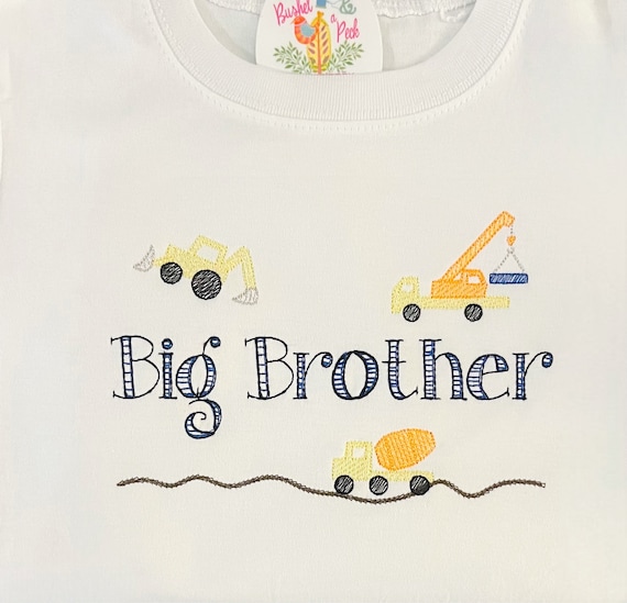 Big Brother Construction Shirt, Dump Truck Big Brother, Little Brother Shirt, Toddler Sibling Shirt, Excavator Toddler Shirt, Construction