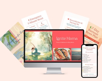 Busy Mom Burnout Toolkit | 7-Day Reset Planner | Self-Care Printable | Ignite Mama Wellness Workbook