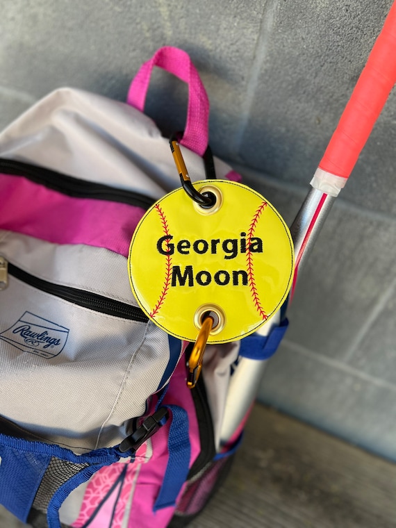 Baseball Bag Holder, Softball D Ring and Spring Snap Dugout Holder, Embroidered Tball Clip