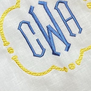 Monogrammed Hemstitch Linen Guest Hand Towel, Embroidered Tea Towel, Housewarming Gift, Hostess