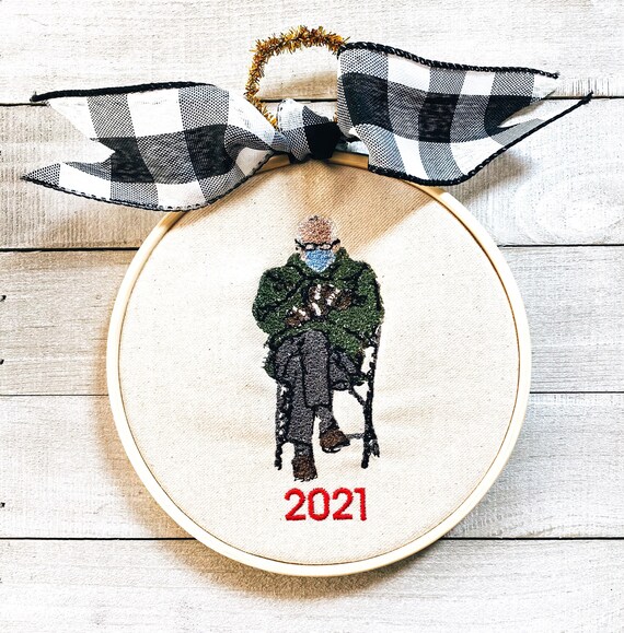 2021 Bernie, Mittens, Memorable Moment, Humor, Mood, Inauguration, Handmade Ornament