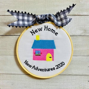New Home, House, New Adventures, 2021, Christmas, Ornament, Canvas, Embroidery Hoop, Gift