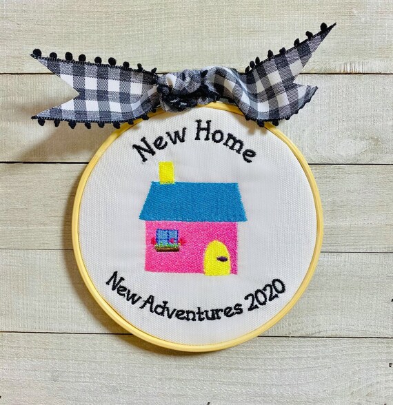 New Home, House, New Adventures, 2021, Christmas, Ornament, Canvas, Embroidery Hoop, Gift