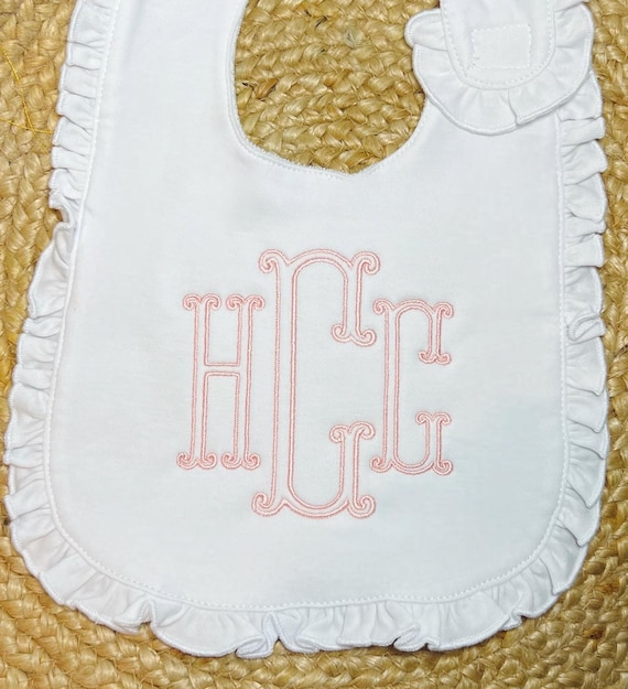 Embroidered Monogrammed Bib, Monogram Burp Cloth, Embroidered Bib and Burp Set, Baby Shower Gift for Boy or Girl, Newborn Gift Set, Baby Set