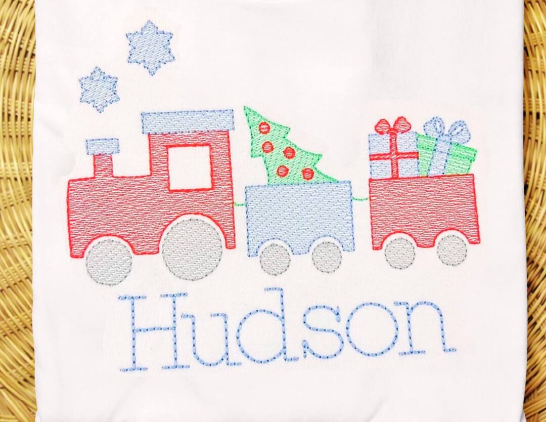 Claire & Charlie Boys Blue Striped Pumpkin Train Shirt main image 0
