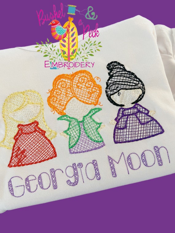 Halloween Witch Sisters Shirt, Embroidered It’s just a bunch of Shirt, Personalized Halloween Shirt, Girls Halloween Gift