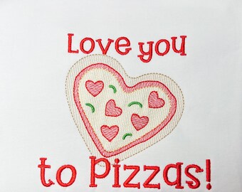 Unisex Love You To Pizza Valentines Day Shirt, Toddler Long Sleeve, Short Sleeve, Ruffle, Plain, Heart Shirt, Sizes 6 Months to 12 Y