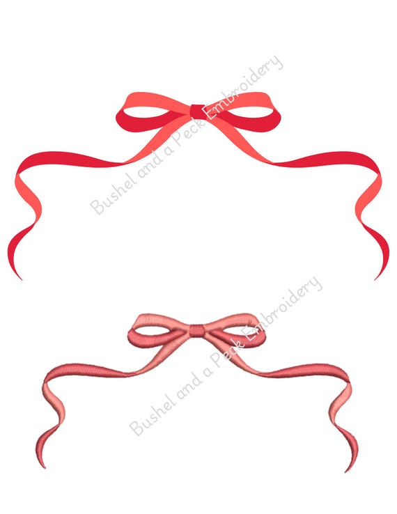 Christmas Bow Embroidery Design, Bow Monogram Frame Embroidery Design, 5x7 Hoop Bow Design, Bow DST, Bow PES, Bow VIP, Bow Jef,
