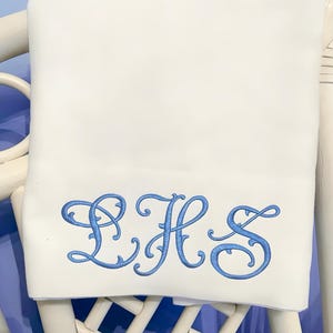 Custom Pillowcase. Monogram Embroidered Vine Pillowcase Single, Standard Queen King Pillowcase, Bridal Shower, Satin Pillowcase.