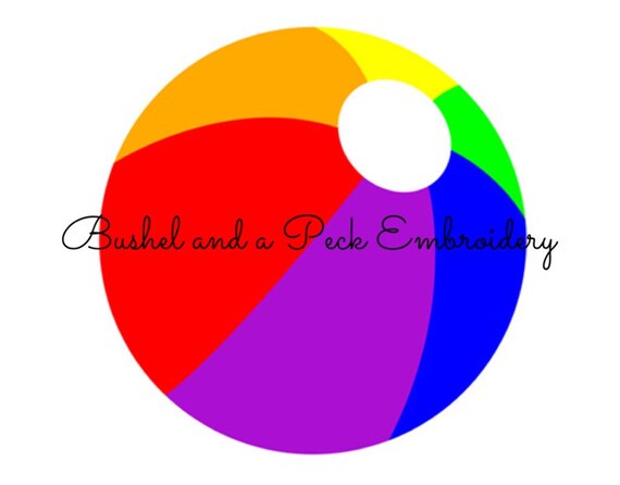 Beach Ball, Summer, Fun, Embroidery Design, Download, Instant, File, Sewing, Jef, Exp, PES, VP3, VIP, Hus, XXX, Dst