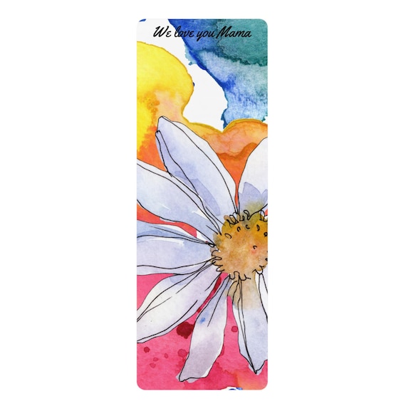 Personalized Floral Yoga Mat, We Love You Mama Exercise Mat, Gift for Mom, Meditation Mat, Floral Design Yoga Mat, Your own words