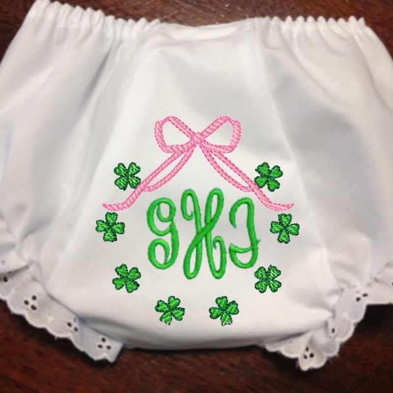 Little English Dottie Bow Diaper Cover, Briarcliff Floral main image 0
