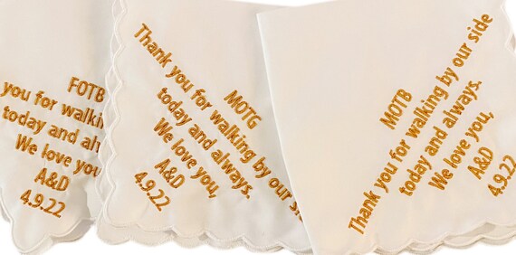 Personalized Embroidered Handkerchief for Wedding, Father of the Bride, Mother's Day, Make it your own Hankie, Groomsmen Gift