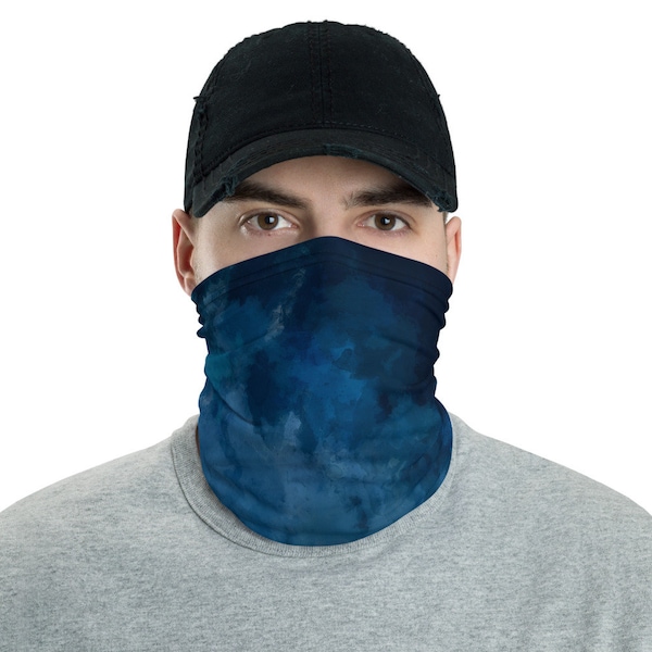 Dark Blue Face Mask Neck Gaitor - Soft, Washable, Reusable.  Free Shipping 35+