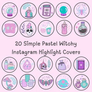 Simple Pastel Witchy Instagram Highlight Covers | Pink Instagram Highlight Icons | Spiritual Instagram Highlight Covers | IG Highlight Cover