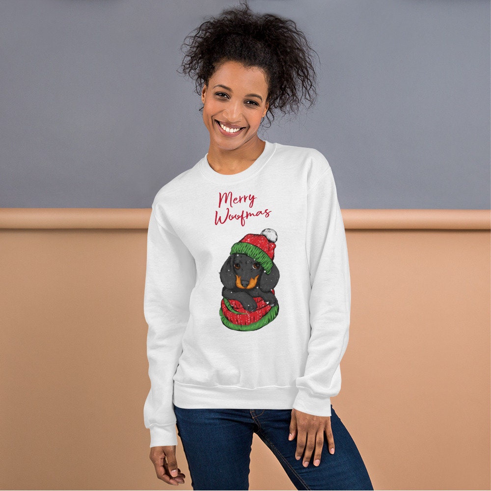 Discover Merry Woofmas Dogs Tree Sweatshirt, Christmas Dogs Jumper, Merry Christmas Dog Lover Sweater, Christmas Gift Dog Owner Unisex Jumper