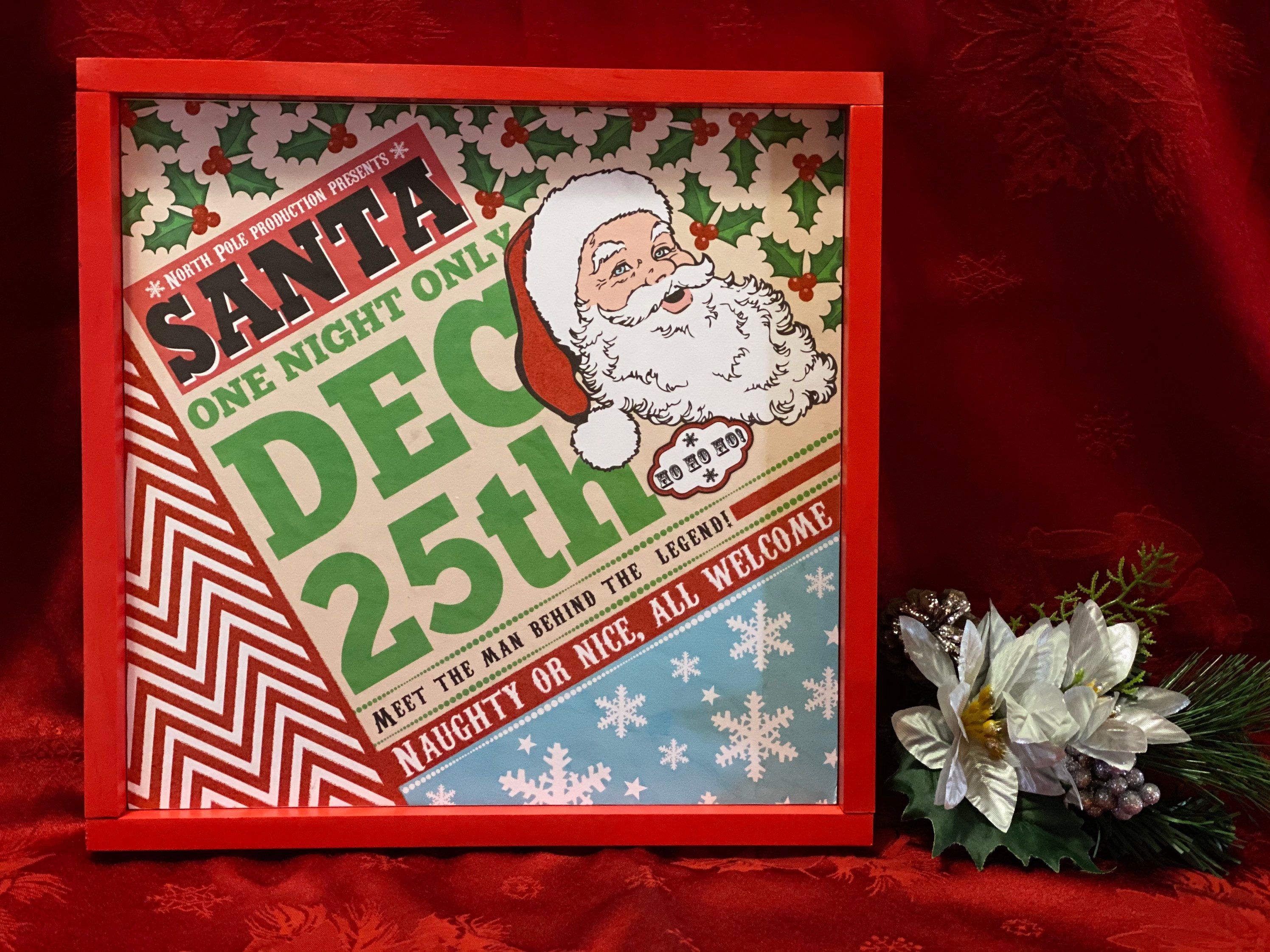 Santa Wood Art Santa wall décor Santa wall decorations Etsy