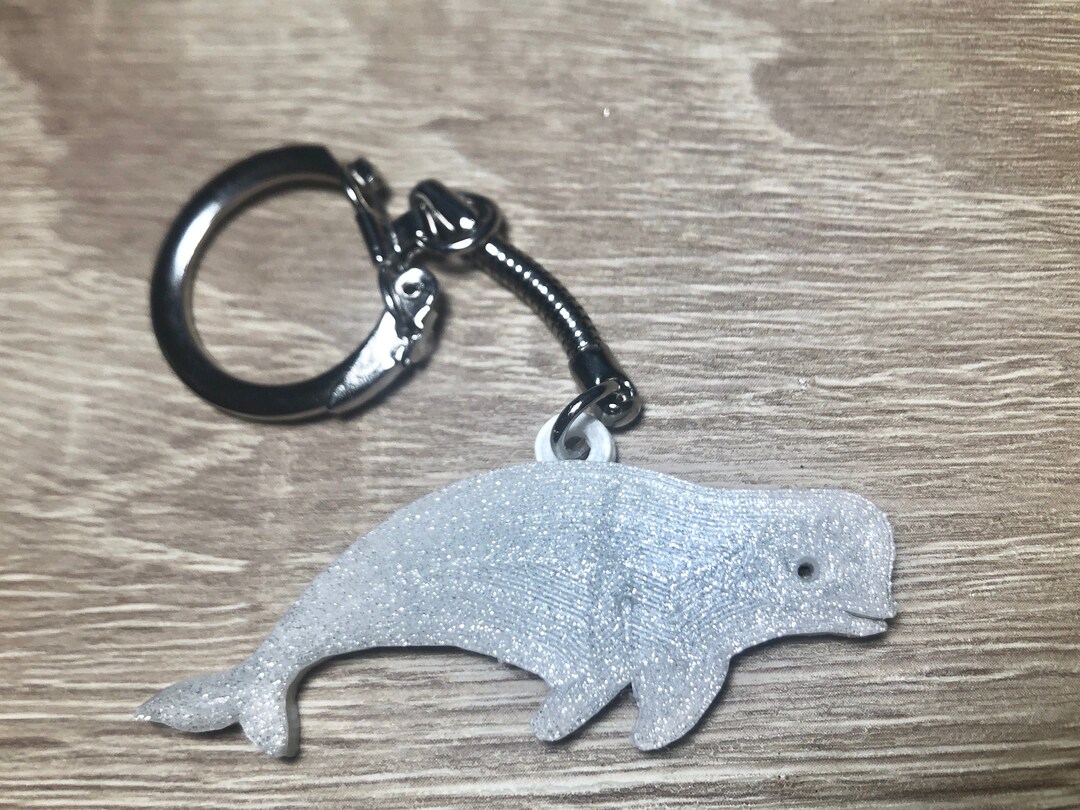 Beluga Whale Keychain Sea Life Animal Accessories Ocean Etsy