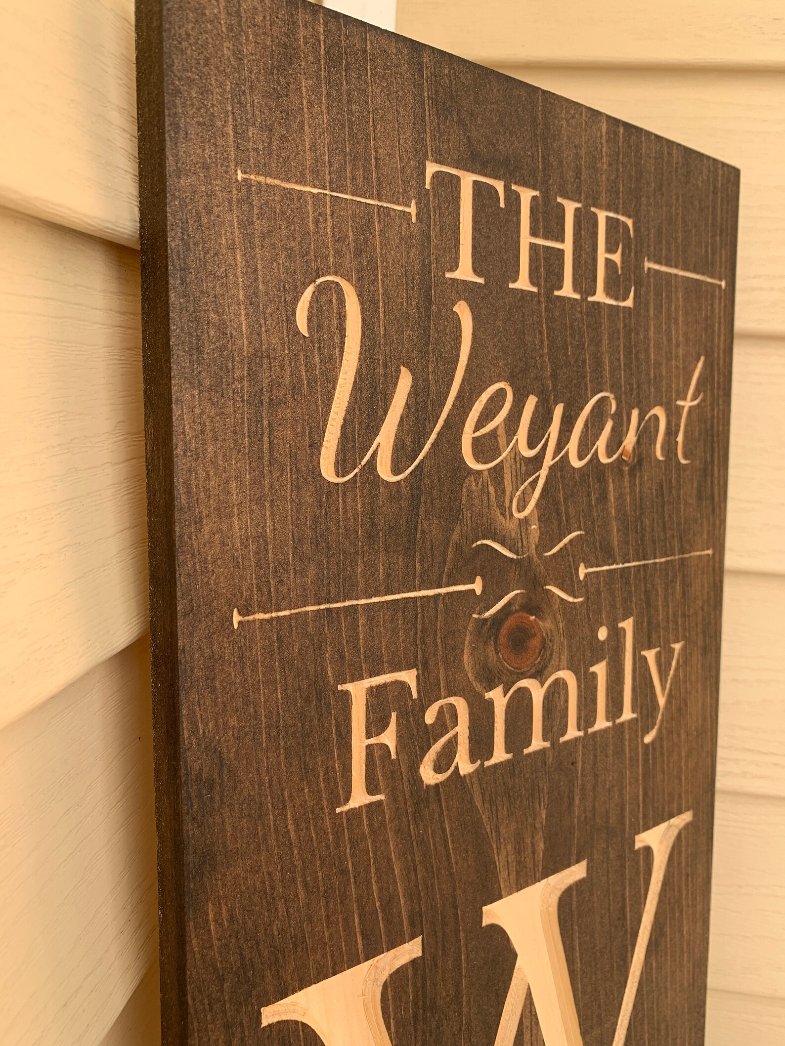 FAMILY SIGN Engraved wood sign front door Etsy