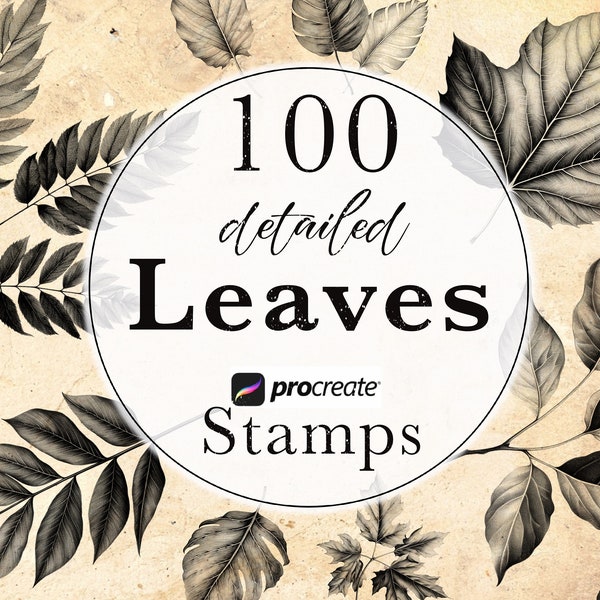 Leaves Procreate Stamp Brushes | detailed leaf & branch Stamps | Foliage Stamp Brushes | Tattoo Stamps | Botanical Stamps | Fall - Autumn