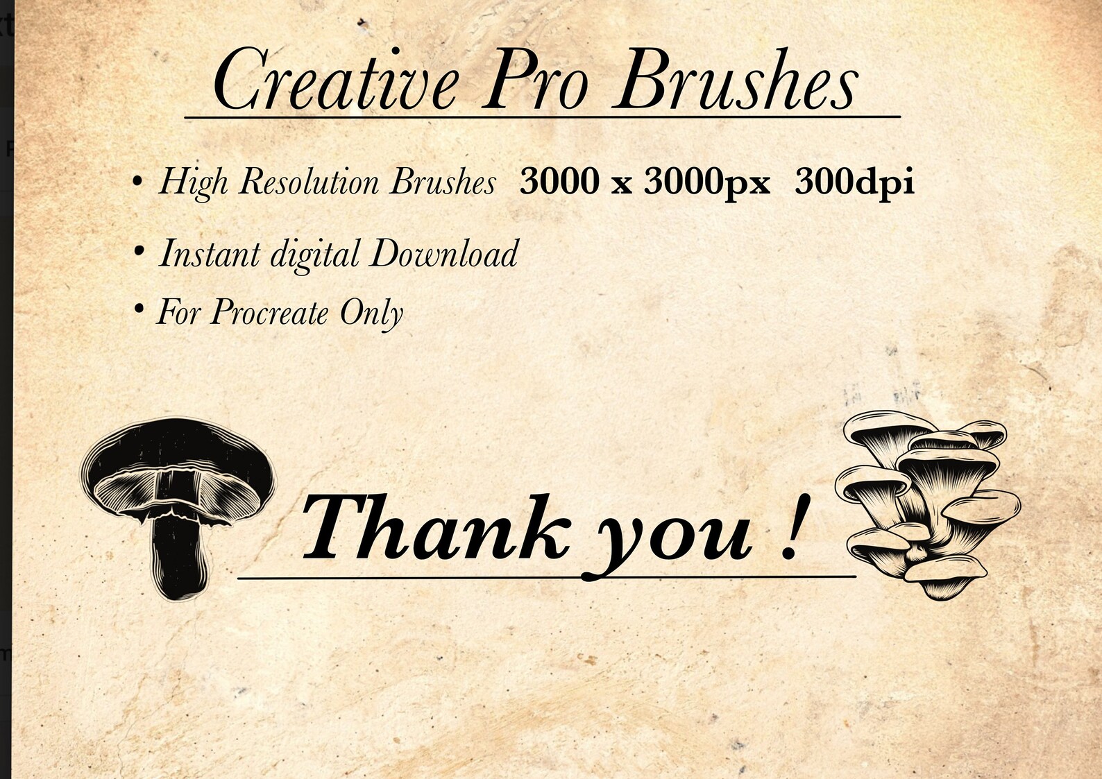 Mushroom Procreate Stamp Brushes: Fungi Stencil Set (digital Download ...